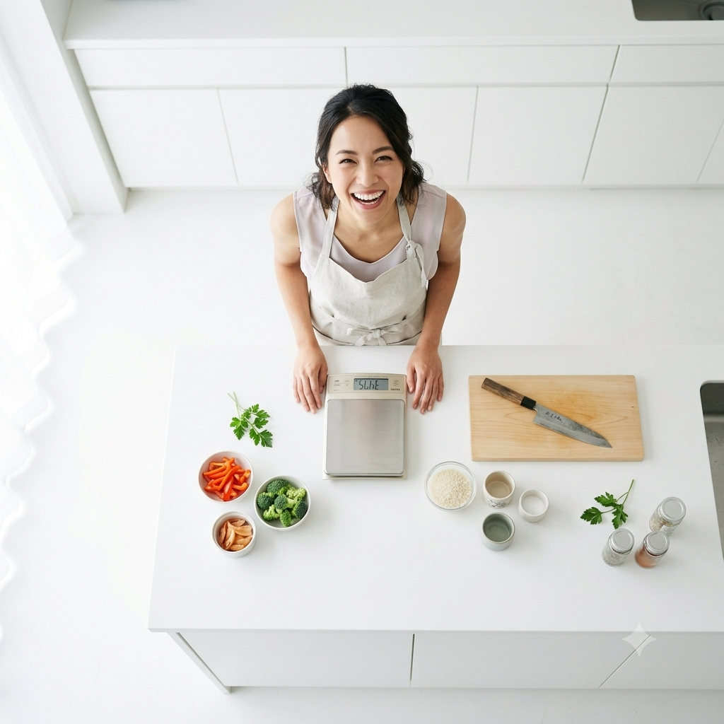 Không gian bếp gia đình sáng và gọn gàng